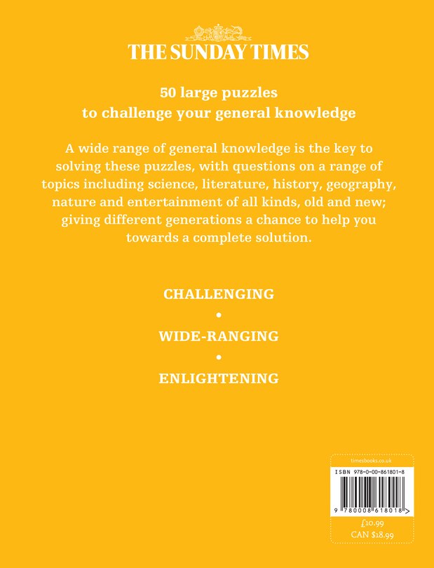 Couverture arri&egrave;re_The Sunday Times Jumbo General Knowledge Crossword Book 5