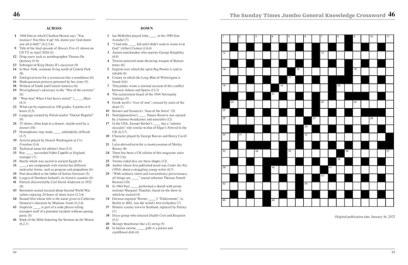 Sample content_The Sunday Times Jumbo General Knowledge Crossword Book 6: 50 general knowledge crosswords (The Sunday Times Puzzle Books)