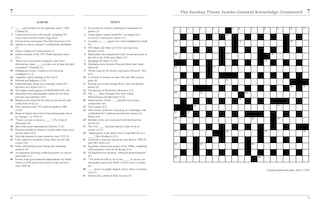Aperçu du contenu_The Sunday Times Jumbo General Knowledge Crossword Book 7