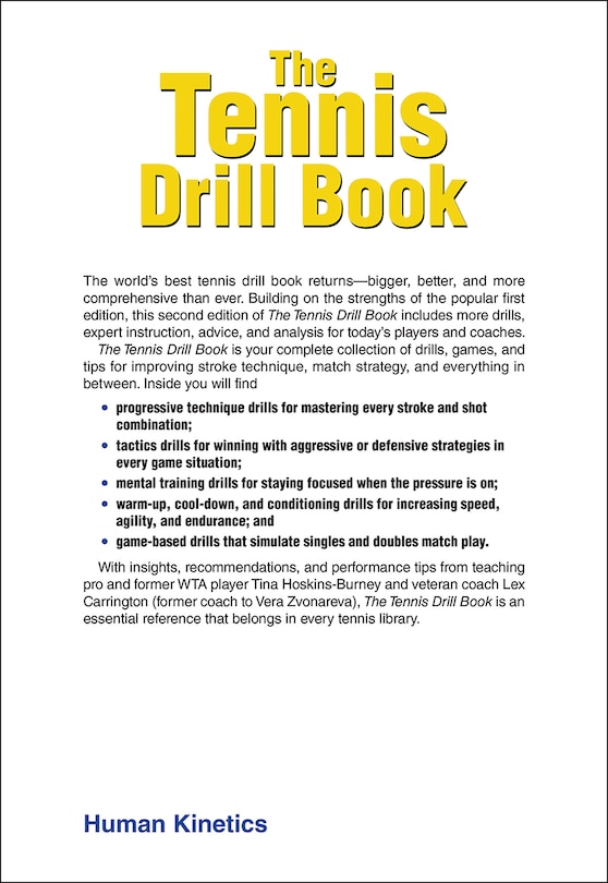 Couverture arri&egrave;re_The Tennis Drill Book
