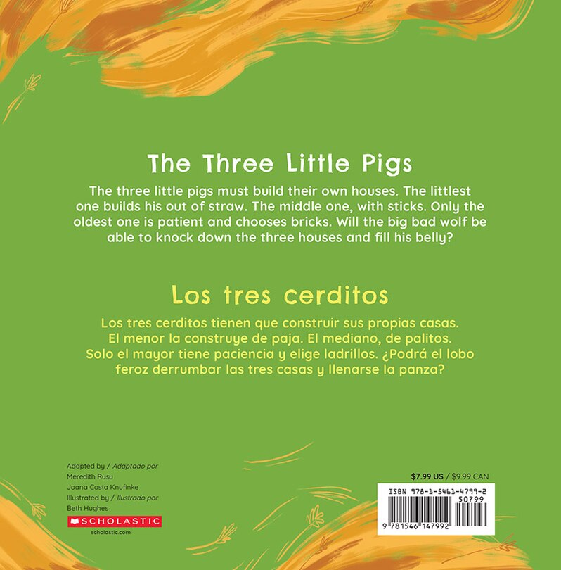 Back cover_The Three Little Pigs / Los tres cerditos (Scholastic Bilingual)