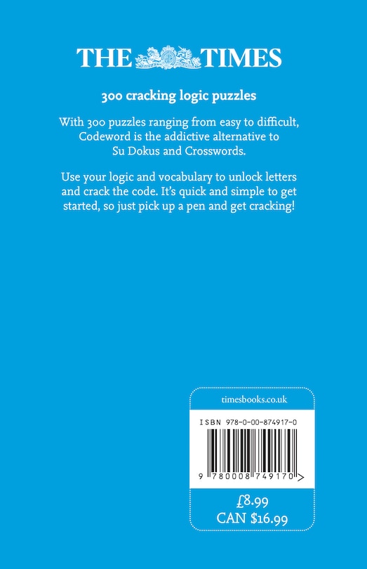 Couverture arri&egrave;re_The Times Bumper Book of Codewords Book 2