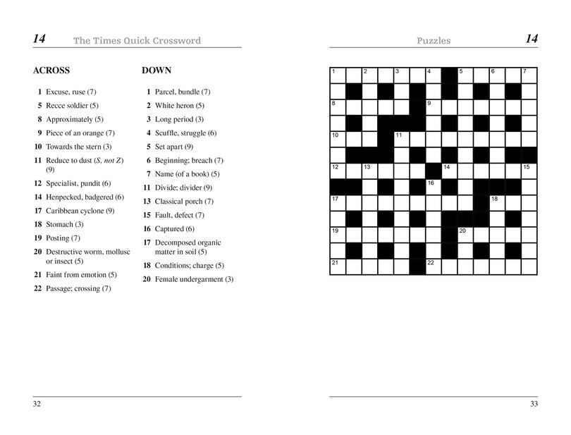 Sample content_The Times Quick Crossword Book 29: 100 General Knowledge Puzzles (The Times Crosswords)