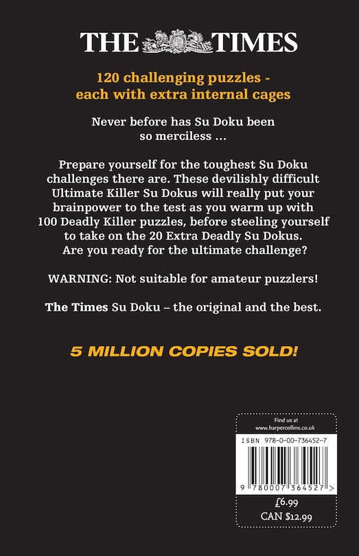 Couverture arri&egrave;re_The Times Ultimate Killer Su Doku Book 2