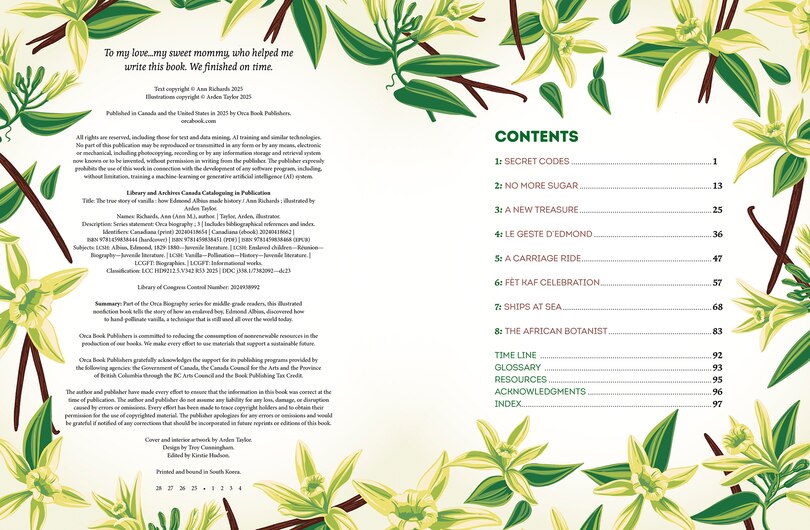 Table of contents_The True Story of Vanilla
