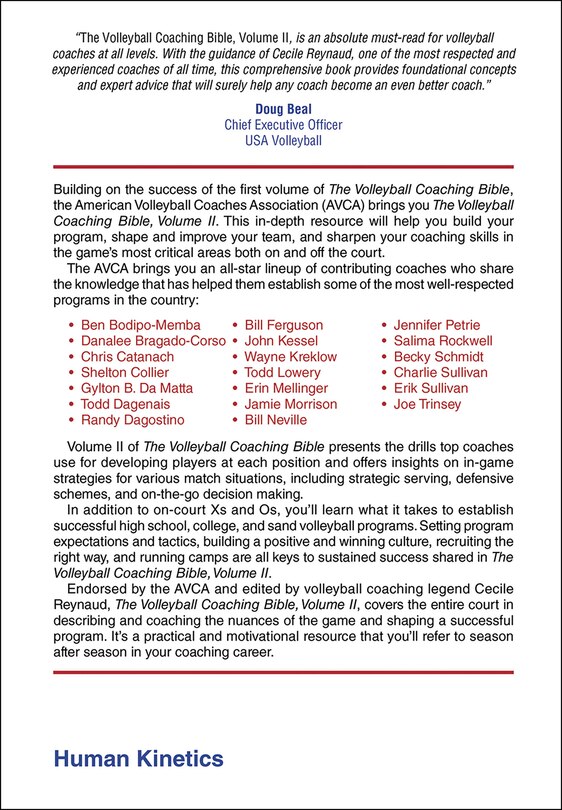 Back cover_The Volleyball Coaching Bible, Vol. II