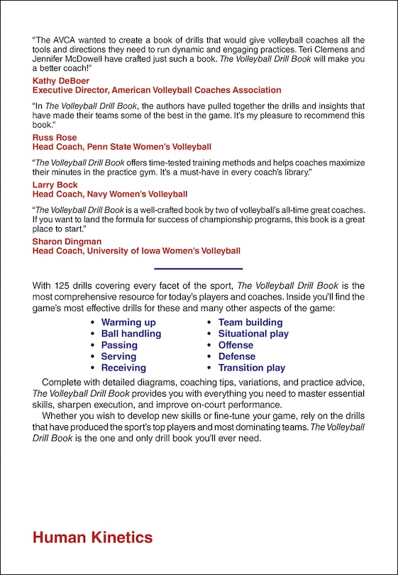 Couverture arri&egrave;re_The Volleyball Drill Book