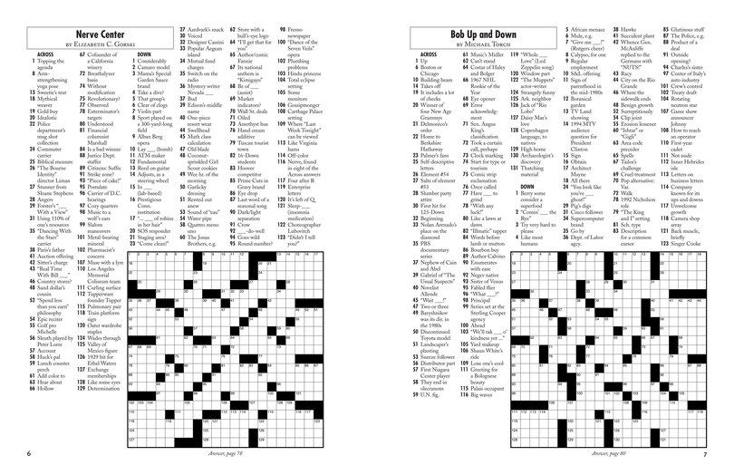 Aperçu du contenu 2_The Wall Street Journal First-rate Sunday Crosswords