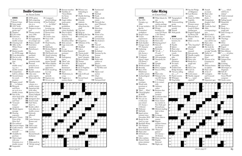 Aperçu du contenu 4_The Wall Street Journal First-rate Sunday Crosswords