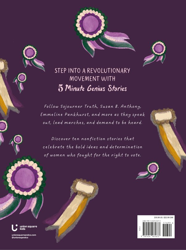 Back cover_The Women Who Won the Vote: 5-Minute Genius Stories