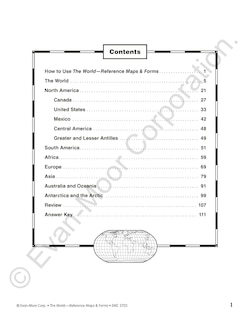 Aperçu du contenu_The World - Reference Maps & Forms, Grade 3 - 6 - Teacher Resource