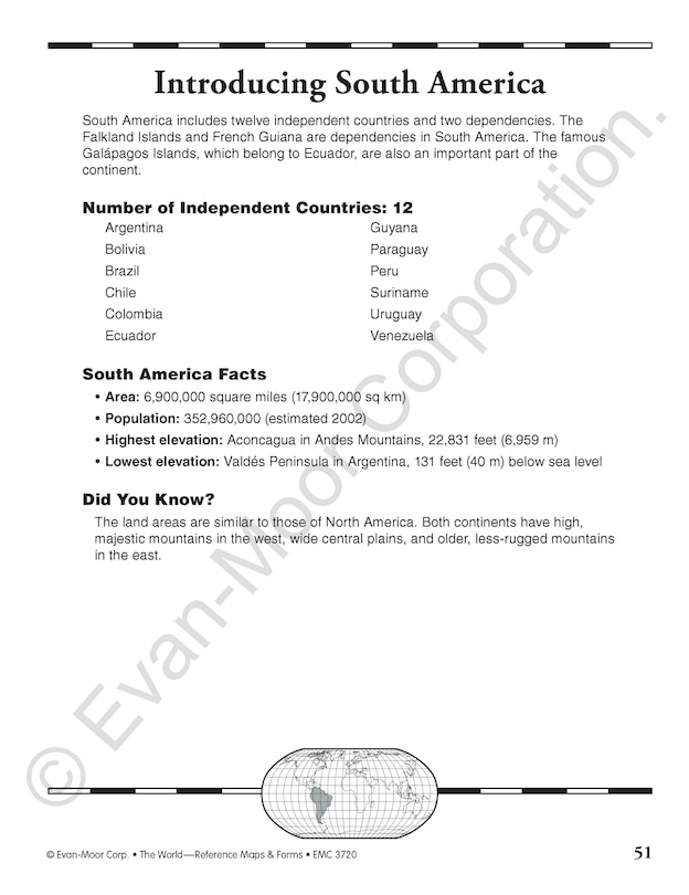 Aperçu du contenu 2_The World - Reference Maps & Forms, Grade 3 - 6 - Teacher Resource