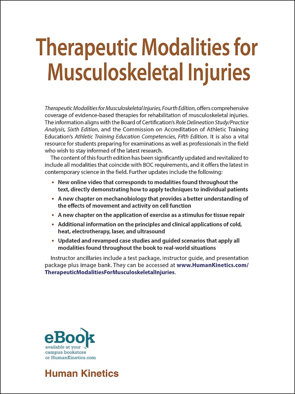Couverture arri&egrave;re_Therapeutic Modalities For Musculoskeletal Injuries