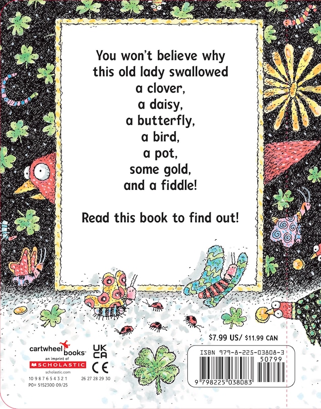 Back cover_There Was an Old Lady Who Swallowed a Clover!