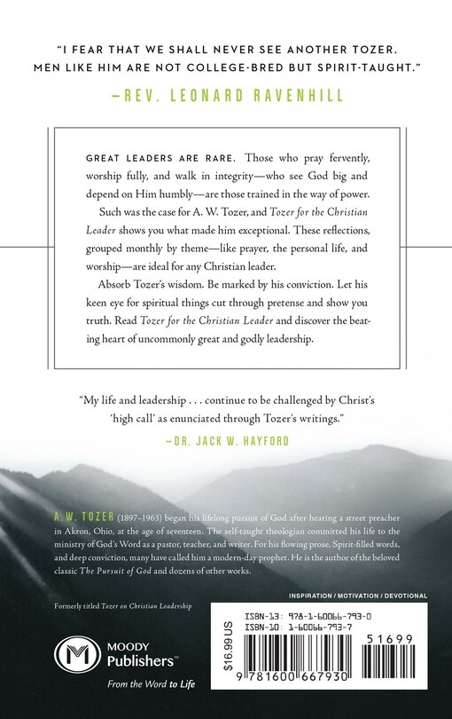 Back cover_TOZER FOR THE CHRISTIAN LEADER