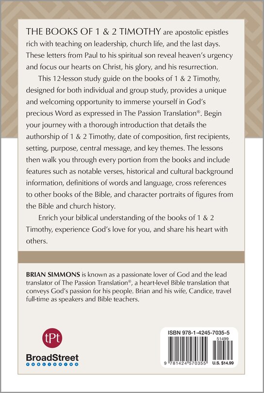 Back cover_TPT The Books of 1 & 2  Timothy