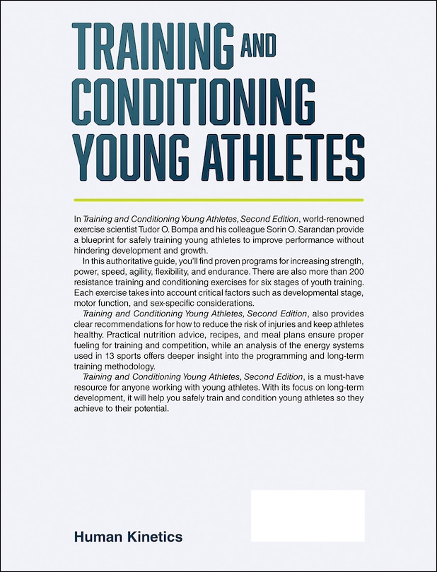 Couverture arri&egrave;re_Training And Conditioning Young Athletes