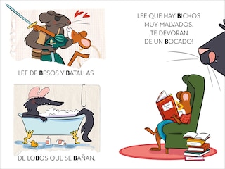 Aperçu du contenu 3_Una biblioteca, mil libros y la ratona Berta en peligro. Aprende a leer con MAYÚSCULAS / A Library, a Thousand Books, and Berta the Mouse in Danger