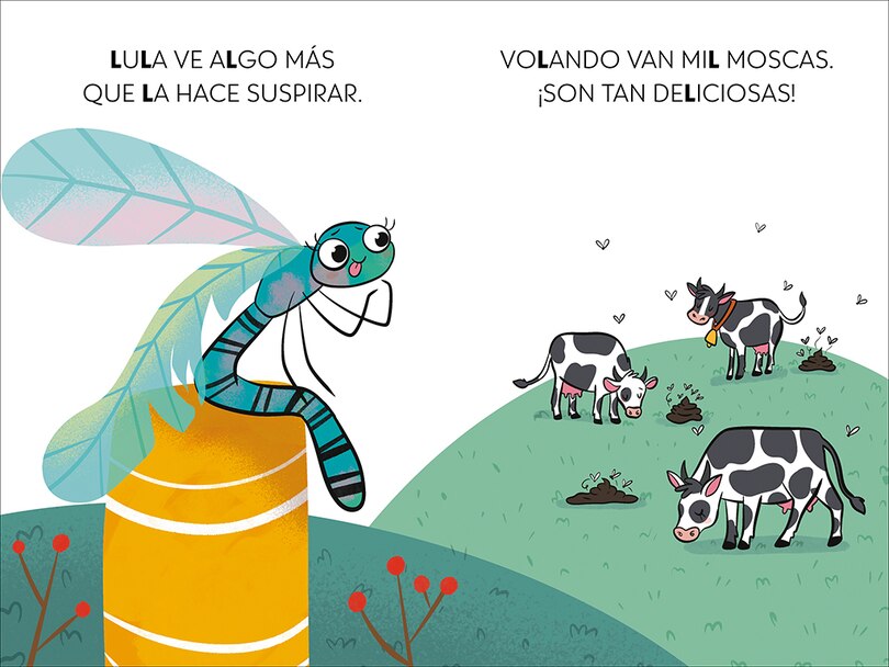 Sample content 2_Una libélula sin volar y un invento genial. Aprender a leer con MAYÚSCULAS (a partir de 5 años) / A Flightless Dragonfly and a Brilliant Invention