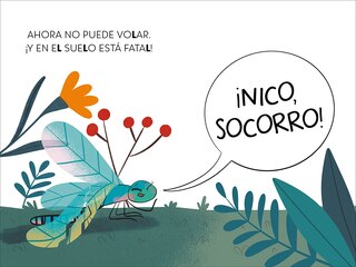 Sample content 4_Una libélula sin volar y un invento genial. Aprender a leer con MAYÚSCULAS (a partir de 5 años) / A Flightless Dragonfly and a Brilliant Invention