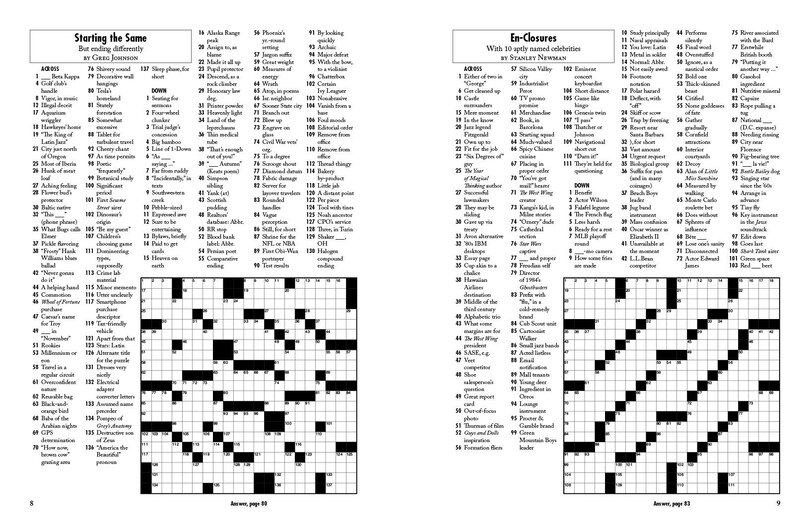 Sample content_Unplugged Weekend Crosswords
