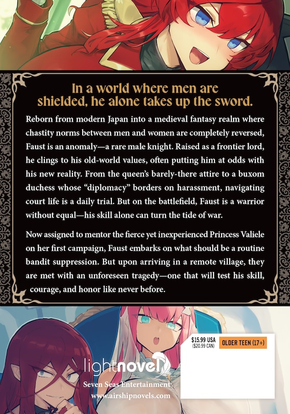 Back cover_Virgin Knight: I Became the Frontier Lord in a World Ruled by Women (Light Novel) Vol. 1
