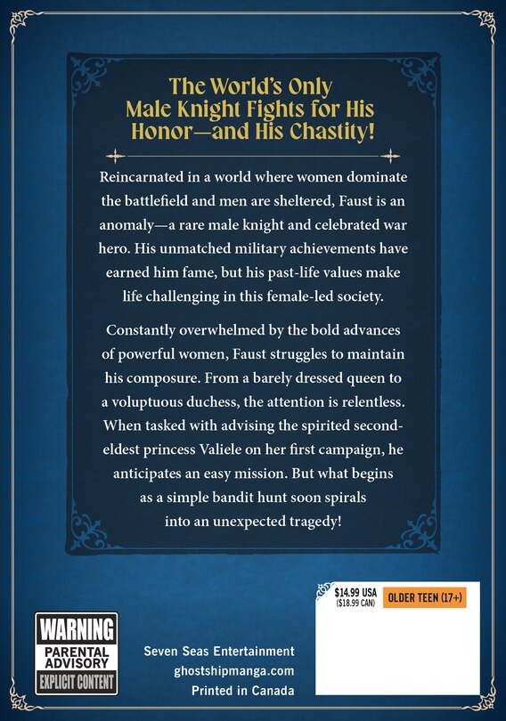 Back cover_Virgin Knight: I Became the Frontier Lord in a World Ruled by Women (Manga) Vol. 1