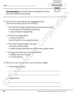 Sample content 5_Vocabulary Fundamentals, Grade 2 Teacher Resource