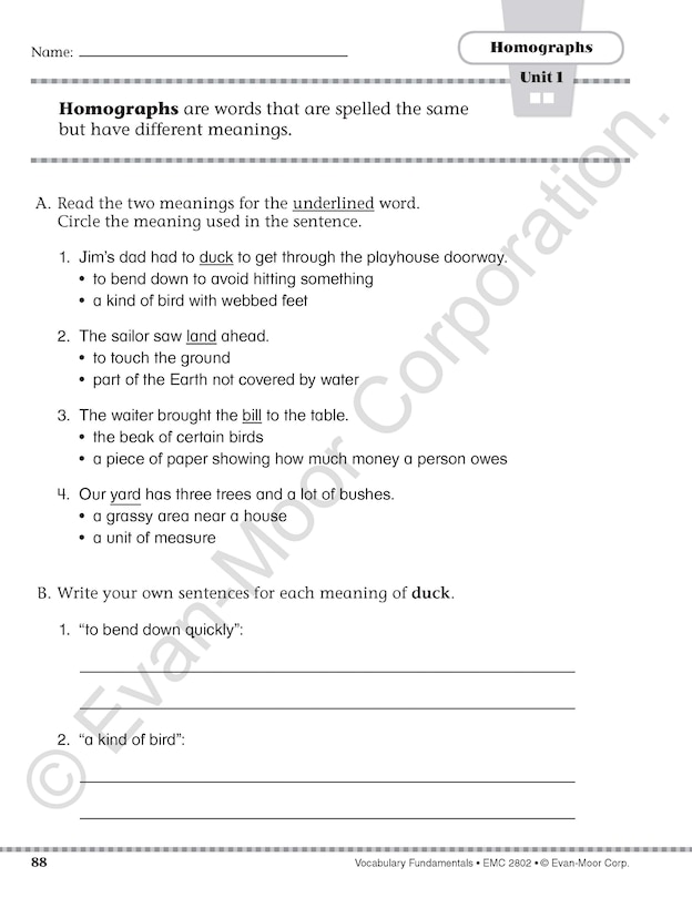 Sample content 5_Vocabulary Fundamentals, Grade 2 Teacher Resource