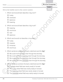 Sample content 3_Vocabulary Fundamentals, Grade 3 Teacher Resource