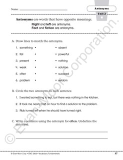 Sample content 4_Vocabulary Fundamentals, Grade 3 Teacher Resource
