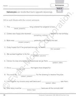 Sample content 5_Vocabulary Fundamentals, Grade 3 Teacher Resource