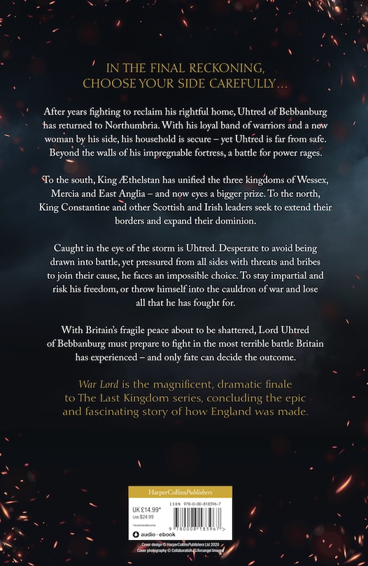 Back cover_War Lord (the Last Kingdom Series, Book 13)