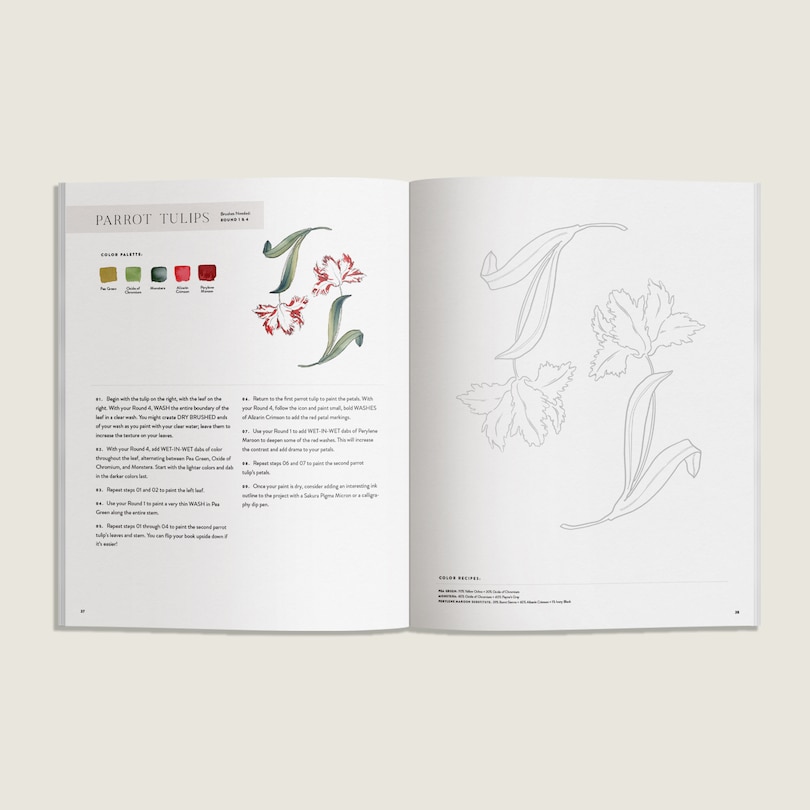 Sample content 3_Watercolor Workbook: Café in Bloom