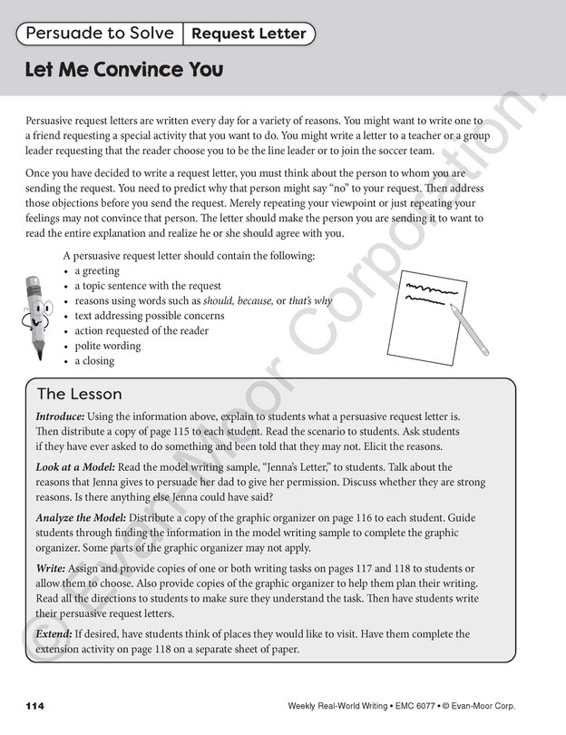 Sample content 2_Weekly Real-World Writing, Grade 1 - 2 Teacher Resource