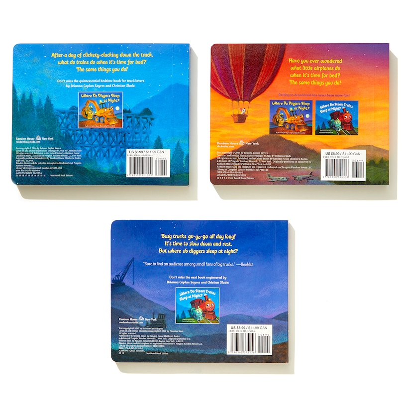 Sample content 3_Where Do Diggers, Trains, And Planes Sleep At Night? Board Book Boxed Set