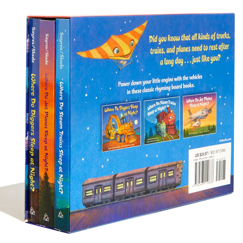 Sample content 5_Where Do Diggers, Trains, And Planes Sleep At Night? Board Book Boxed Set