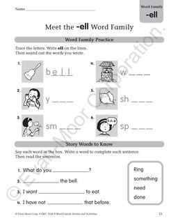 Sample content 2_Word Family Stories and Activities, Kindergarten - Grade 2 (Level B), Teacher Resource