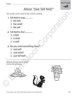 Sample content 4_Word Family Stories and Activities, Kindergarten - Grade 2 (Level B), Teacher Resource