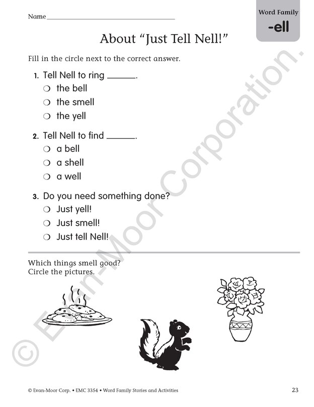Sample content 4_Word Family Stories and Activities, Kindergarten - Grade 2 (Level B), Teacher Resource