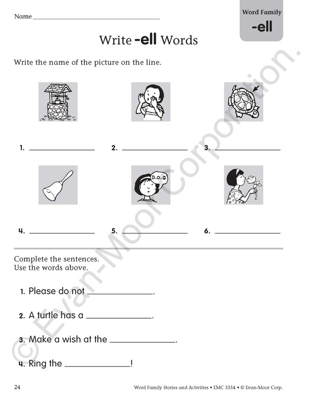 Sample content 5_Word Family Stories and Activities, Kindergarten - Grade 2 (Level B), Teacher Resource