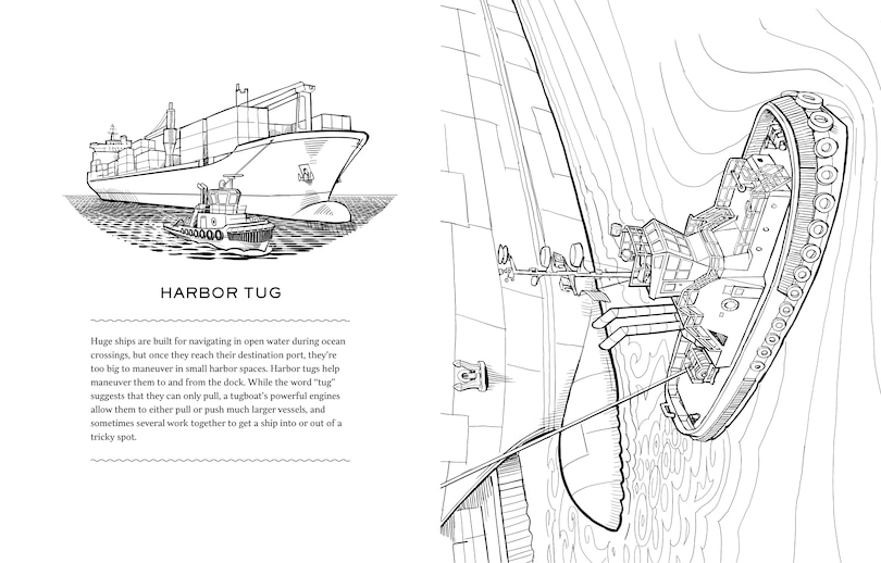 Sample content 4_Working Boats Coloring Book (Coloring Books for Kids Ages 8-12)