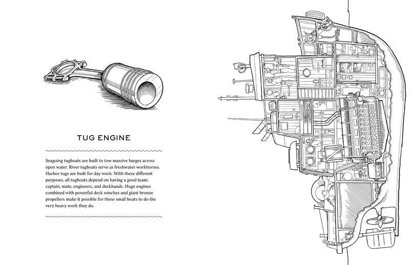 Sample content 5_Working Boats Coloring Book (Coloring Books for Kids Ages 8-12)