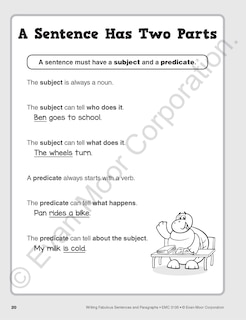 Sample content 2_Writing Fabulous Sentences and Paragraphs, Grade 1 - 3 Teacher Resource