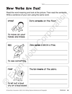 Sample content 5_Writing Fabulous Sentences and Paragraphs, Grade 1 - 3 Teacher Resource