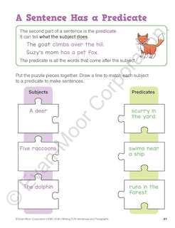 Sample content 3_Writing FUN Sentences and Paragraphs, Grade 1 - 3 Workbook