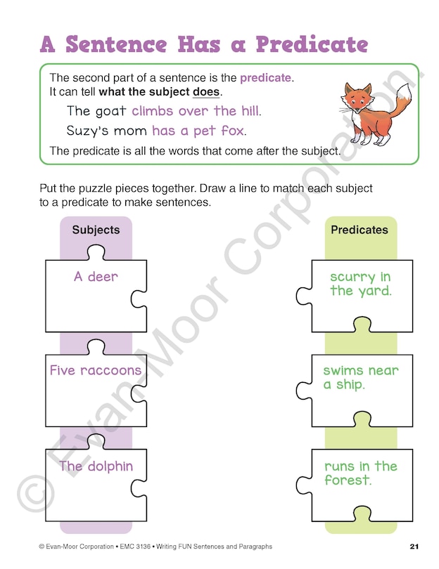 Sample content 3_Writing FUN Sentences and Paragraphs, Grade 1 - 3 Workbook