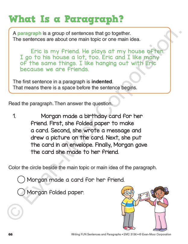 Sample content 4_Writing FUN Sentences and Paragraphs, Grade 1 - 3 Workbook