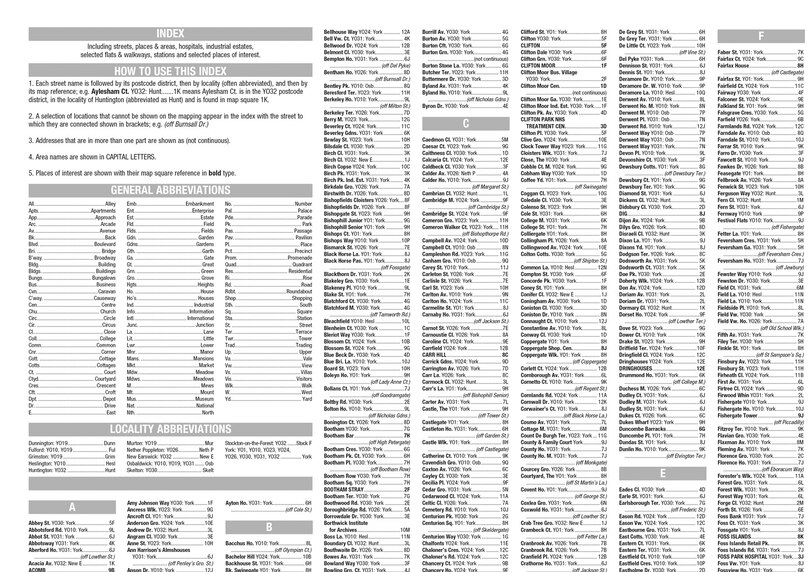 Aper&ccedil;u du contenu_York A-Z Pocket Street Map