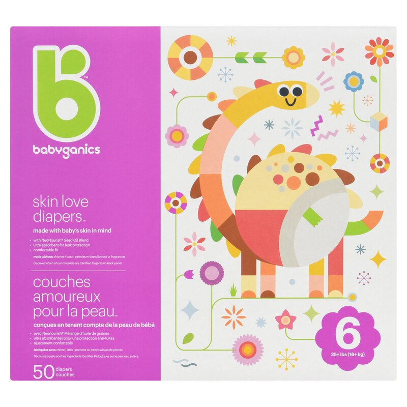 Babyganics Ultra Absorbent Diapers - Size 6 - 50 Count by babyganics | Gifts | www.chapters.indigo.ca Babyganics Ultra Absorbent Diapers - Size 6 - 50 Count by babyganics | Gifts | www.chapters.indigo.ca